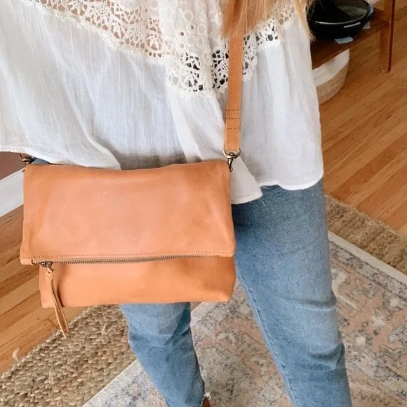 Able Bags Able Emnet Foldover Crossbody In Cognac Poshmark